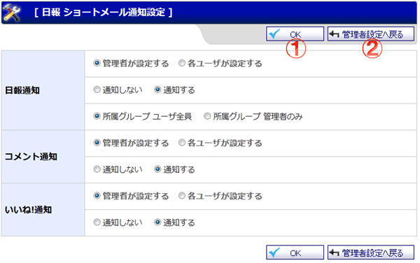日報 ショートメール通知設定 機能詳細