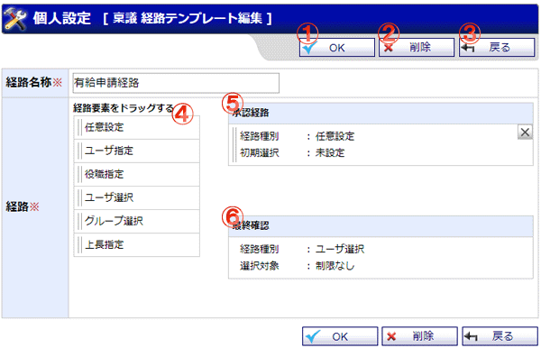 稟議 経路テンプレート編集 機能詳細