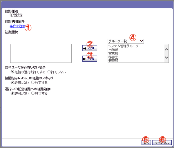 稟議 経路要素：任意設定