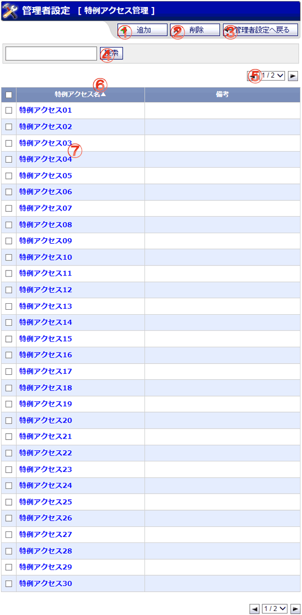 スケジュール 特例アクセス管理 機能詳細